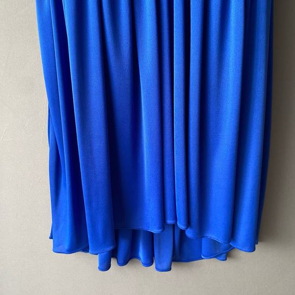 Climax by Karen Okada sz 8 Blue Sequin Sheer Midi Vintage Cocktail Dress - Picture 5 of 13